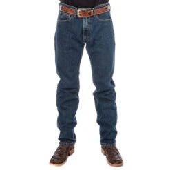 Levi Strauss & Co. Men's Regular Fit 505 Dark Stonewash Jeans -HORSE TACK Store 00505 4886 3