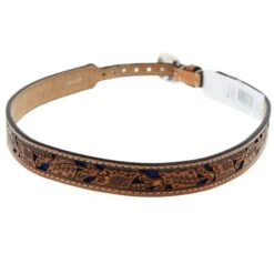 MF 3/4in. Floral Tooled With Blue Underlay Hat Band -HORSE TACK Store 0275227 02