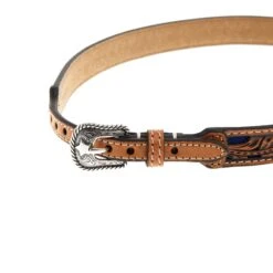 MF 3/4in. Floral Tooled With Blue Underlay Hat Band -HORSE TACK Store 0275227 03