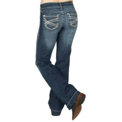 Ariat Women's Mid Rise Stretch Entwined Wide Leg Trouser Jean -HORSE TACK Store 10025302 2