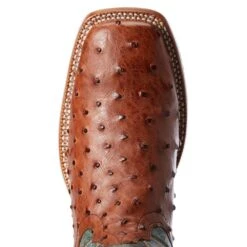 Ariat Men's Ariat Brandy Full Quill Ostrich 11in. Roaring Turquoise Top Cowboy Boot -HORSE TACK Store 10034113 3