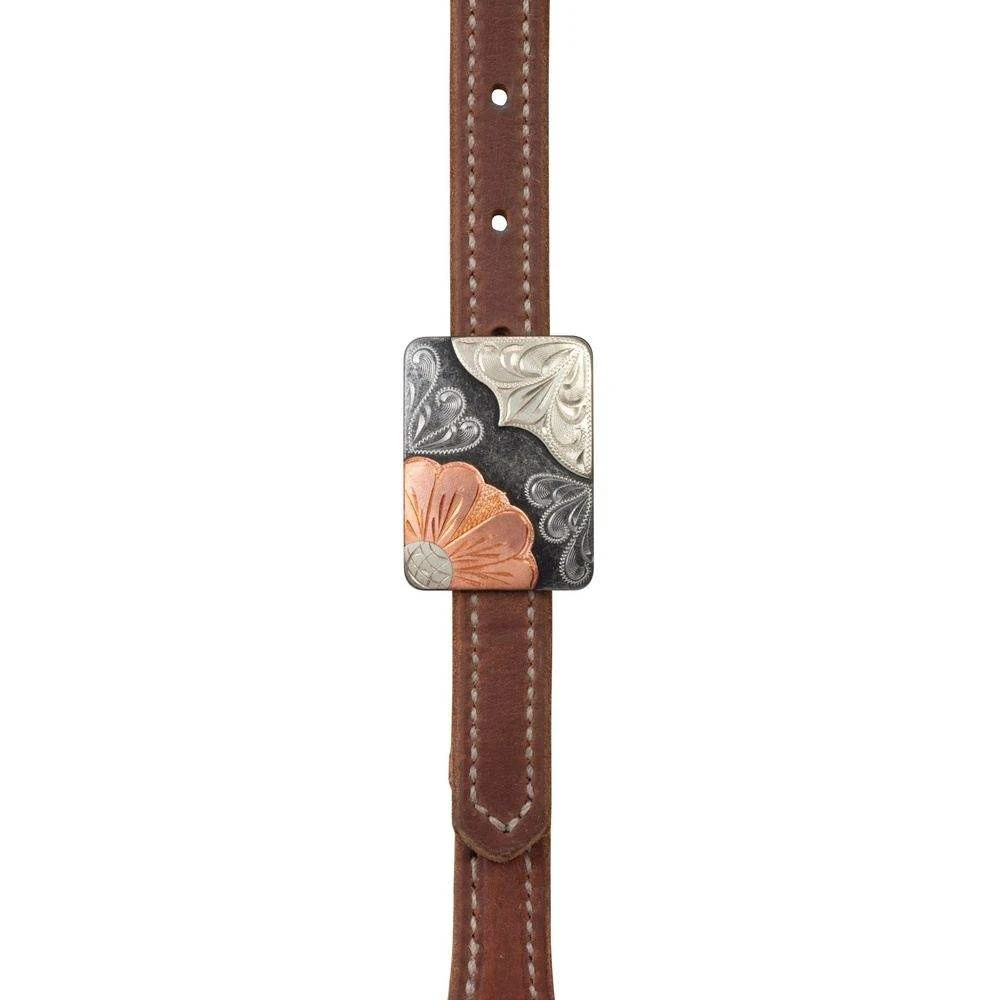 Weaver Leather ProTack Copper Flower Heel Buckle Single Ear Headstall 4 Weaver Leather ProTack Copper Flower Heel Buckle Single Ear Headstall - Image 2