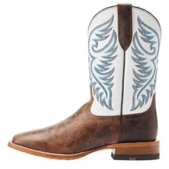Ariat Men's Wiley Pecan Brown Coastal Cream Cowboy Boot -HORSE TACK Store 10044569 031
