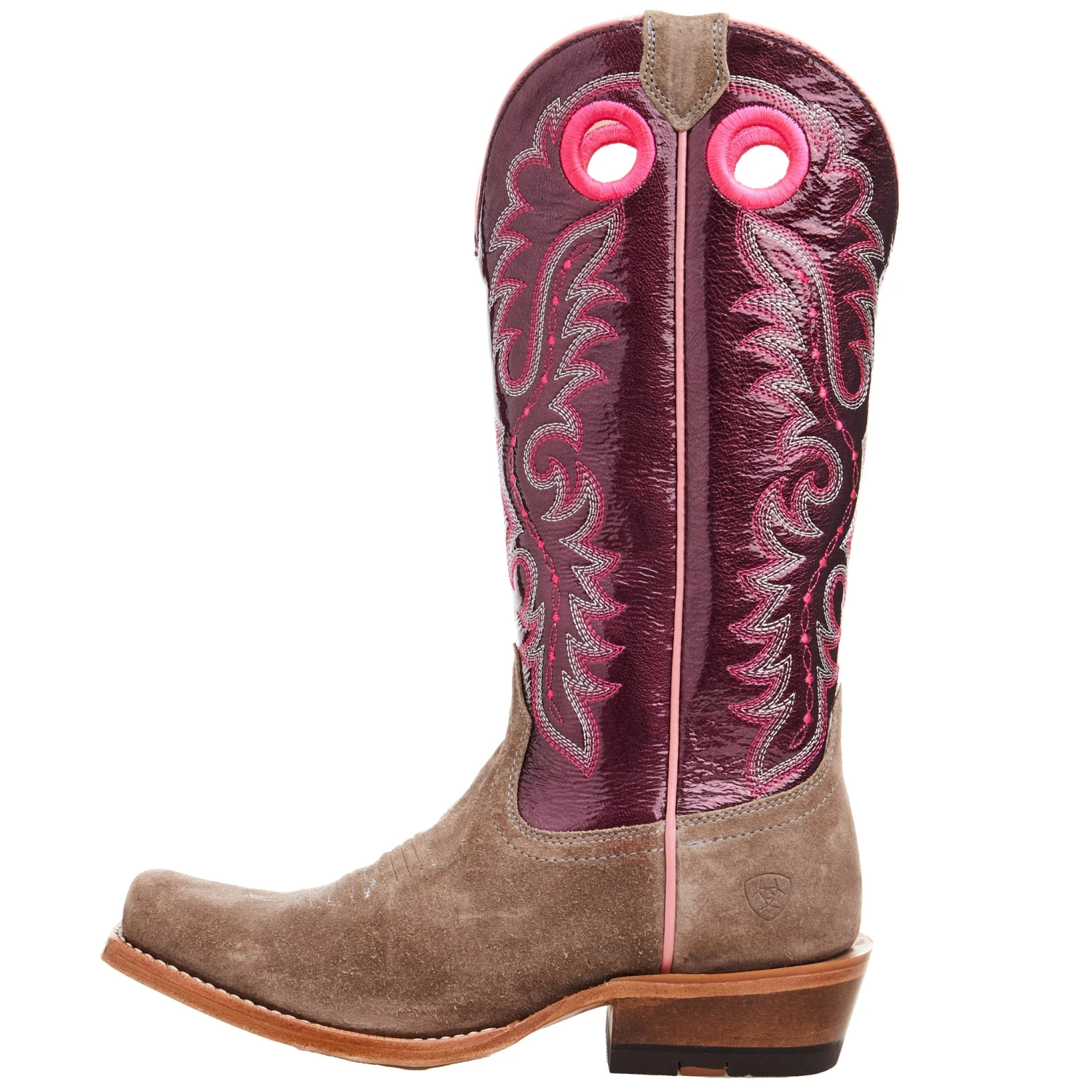 Ariat Women's Futurity Smokey Roughout/ Wine Patent 13 In Top Boot 4 Ariat Women's Futurity Smokey Roughout/ Wine Patent 13 In Top Boot - Image 2