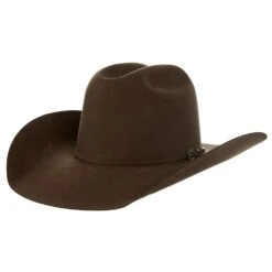 American Hats AHC Pecan 100X Self Band 4 1/4in. Brim Felt Cowboy Hat -HORSE TACK Store 100XPECS42 3