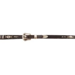 Brown Leather Band W/ Conchos And Stitching