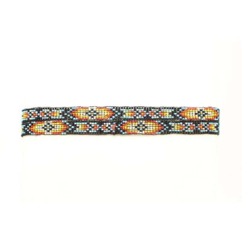 M&F Black Beaded Indian Hat Band 3 M&F Black Beaded Indian Hat Band
