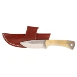Western Fashion Twisted X Horn Grip Knife With Sheath