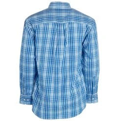 Wrangler Men's Classic Blue Plaid Button Down 9 Wrangler Men's Classic Blue Plaid Button Down -HORSE TACK Store 112324795 04