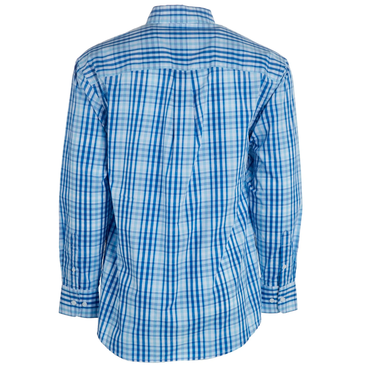 Wrangler Men's Classic Blue Plaid Button Down 6 Wrangler Men's Classic Blue Plaid Button Down - Image 4