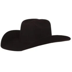 Jw Brooks Custom Hats 100X Black 4 1/4` Brim Felt Hat