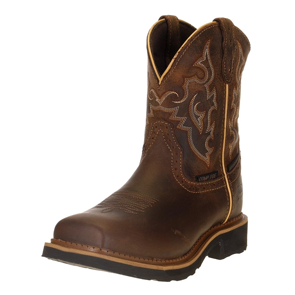 Justin Boot Company Ladies Jalena Maple Tan 8in. Maple Tan Top Water Proof Comp Toe Work Boot 3 Justin Boot Company Ladies Jalena Maple Tan 8in. Maple Tan Top Water Proof Comp Toe Work Boot