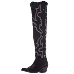 Liberty Black Women's Nobuck Grease Black Tall Boot