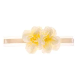 White Ribbon Band With White Flower