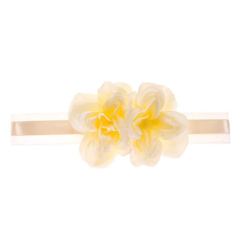 White Ribbon Band With White Flower 3 White Ribbon Band With White Flower