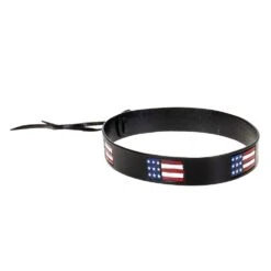 Austin Accent Inc. Black Leather American Flag Hat Band