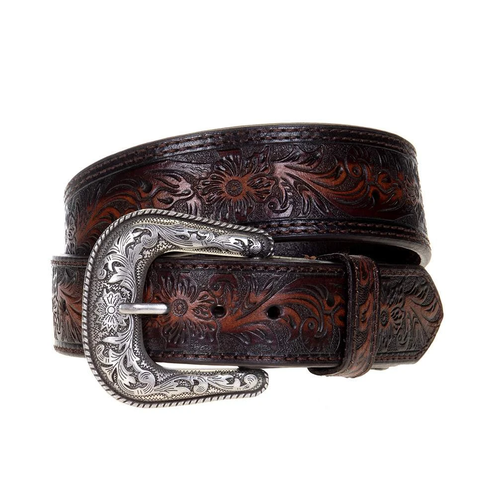 Gem Dandy Accessories Men's Floral Tooled Tapered Belt 3 Gem Dandy Accessories Men's Floral Tooled Tapered Belt