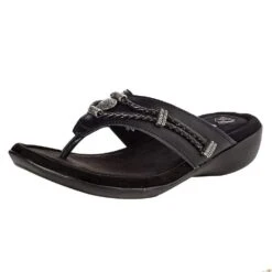 Minnetonka Womens Silverthorne Black Sandal