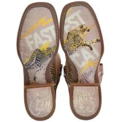 Tin Haul Women's 13 In Top Golden Cheetah-Fastest Cat Alive Sole Cowgirl Boot -HORSE TACK Store 1402100071493a 03