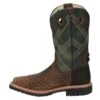 Justin Boots Men's Stampede Hybred Dalhart Brown Ostrich Print Nano Composite Waterproof Work Boot