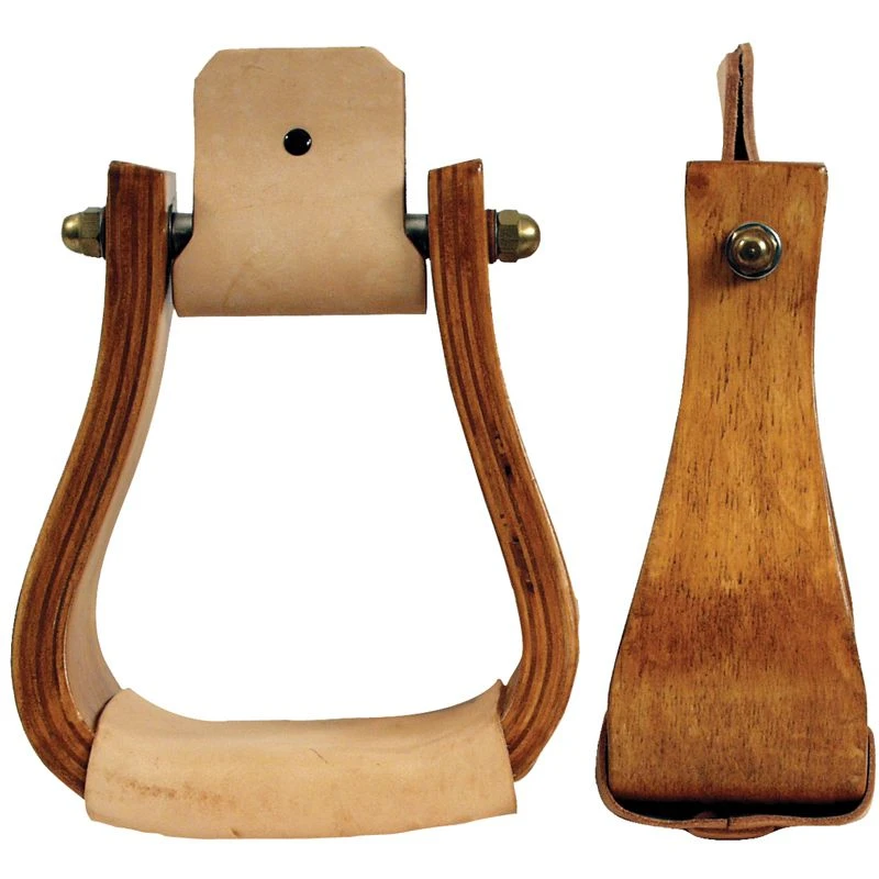 Partrade Trading Corporation Partrade 3 1/2in Varnished Wood Bell Stirrups 3 Partrade Trading Corporation Partrade 3 1/2in Varnished Wood Bell Stirrups