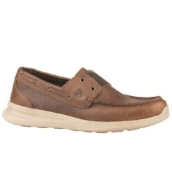 Roper Men`s Chillin Low Brown Oiled Leather Slip On