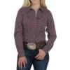 Cinch Women's Purple Geo Print Long Sleeve Button Down Shirt -HORSE TACK Store 147654 default l