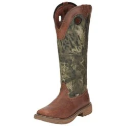 Justin Boots Men's Stampede Rush Strike Russet Woodlands Camo Snake Boot