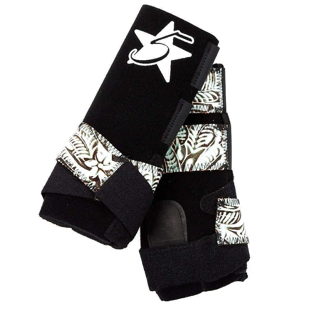 5 Star Equine Products Supplies Inc. 5 Patriot Front Splint Boots With Turquoise Dallas Floral Pull Tabs 3 5 Star Equine Products Supplies Inc. 5 Patriot Front Splint Boots With Turquoise Dallas Floral Pull Tabs