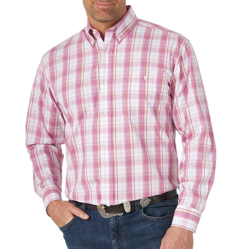 Wrangler Classic White/Purple Plaid Shirt 3 Wrangler Classic White/Purple Plaid Shirt