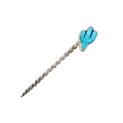 T5 Silver Cacti Turquoise Toothpick And Hat Accessory