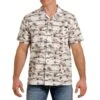 Cinch Men's Camp Aloha Cream Hawaiin Print Short Sleeve Buttondown