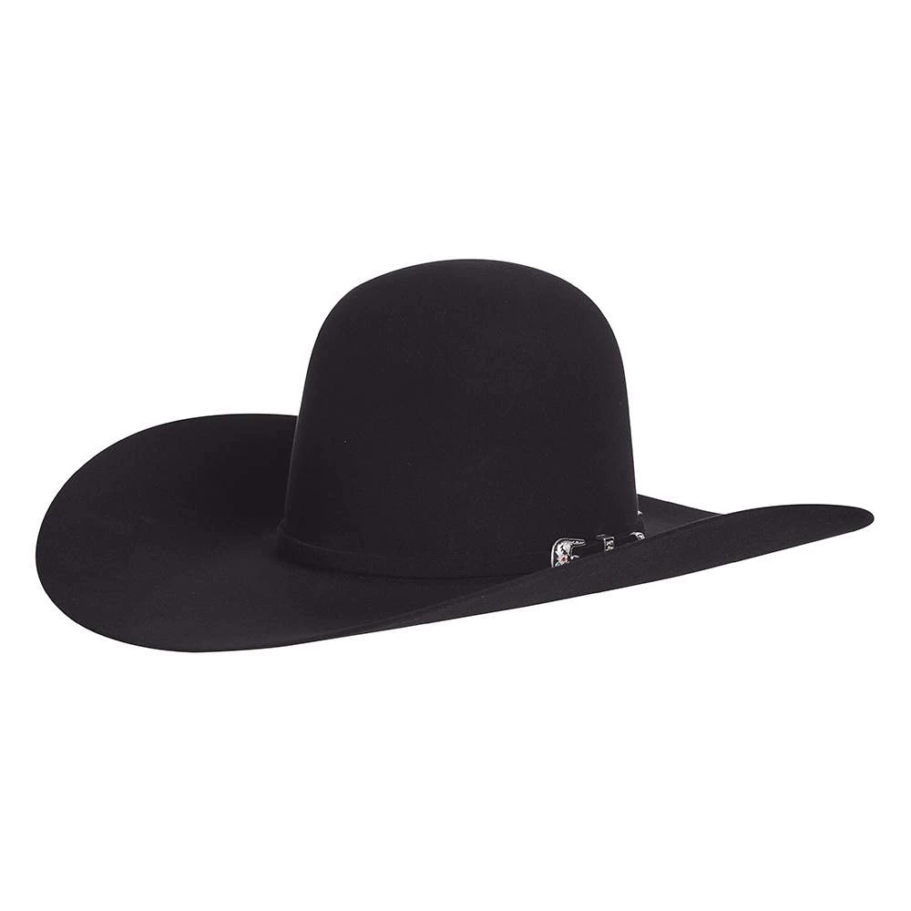 American Hats 20X Black Self Band Open Crown 5in. Brim Felt Cowboy Hat 3 American Hats 20X Black Self Band Open Crown 5in. Brim Felt Cowboy Hat