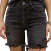 Risen Jeans Women's Plus Size High Waisted Black Shorts -HORSE TACK Store 151679 default l