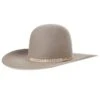 Rodeo King 7X Ash/Natural Bound Edge Open Crown 4-1/2in. Brim Natural Band Felt Cowboy Hat