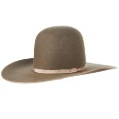 Rodeo King 7X Pecan/Bean Belly Bound Edge 4-1/2 Brim Open Crown Felt Cowboy Hat