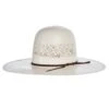 American Hats Fancy Vent Ivory 4 1/4in. Brim Chocolate Cord Straw Hat