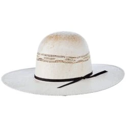 Youth Twister Ivory And Tan Bangora Straw Hat