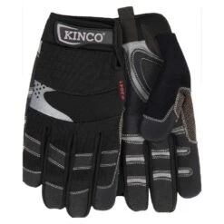 Kinco Gloves Synthetic Black Leather W/Pullstrap