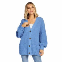 Mud Pie Women's Shelton Blue Cardigan