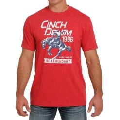Cinch Men's Red Be Legendary Graphic Tee