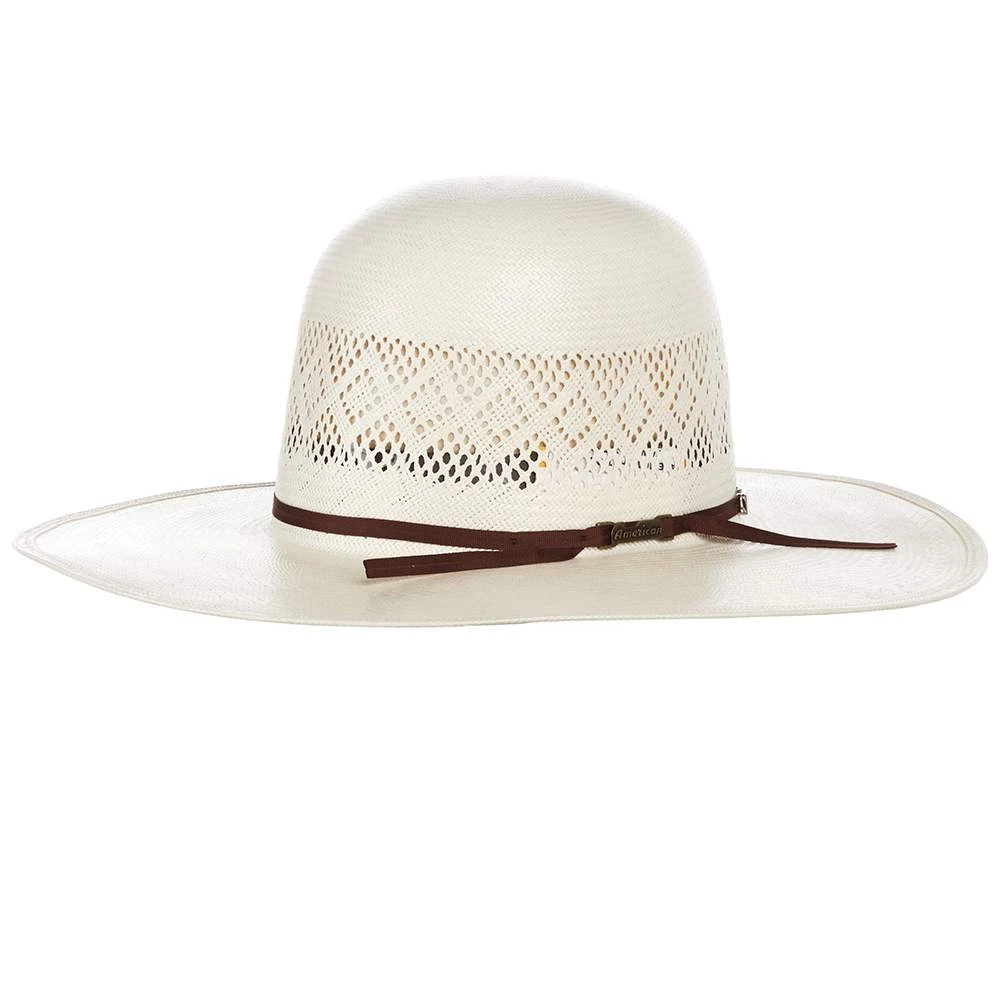 American Hats AHC 8300 Fancy Vent Ivory 4 1/4in. Brim Round Oval Open Crown Cowboy Hat 3 American Hats AHC 8300 Fancy Vent Ivory 4 1/4in. Brim Round Oval Open Crown Cowboy Hat