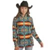 Panhandle Women's Powder River Aztec Fleece Pullover
