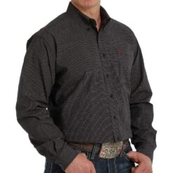 Cinch Men's Black Check Button-Down Shirt
