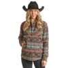 Rock & Roll Denim Teal Aztec Shacket -HORSE TACK Store 157709 default l