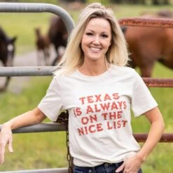 Southern Fried Designs Women's Texas Is Always Nice List Tee