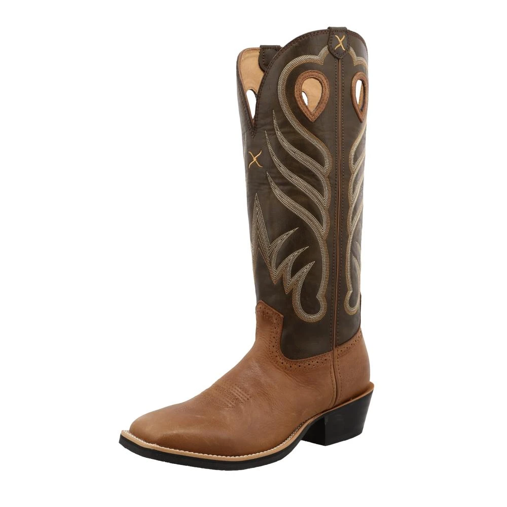 Twisted X Men's Buckaroo Buff Tan Vamp And Burnt Olive Shaft Cowboy Boot 3 Twisted X Men's Buckaroo Buff Tan Vamp And Burnt Olive Shaft Cowboy Boot