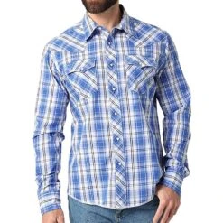 Wrangler Men's Fashion Western Snap Plaid Shirt