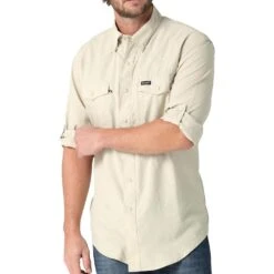 Wrangler Men's White Performance Long Sleeve Shirt