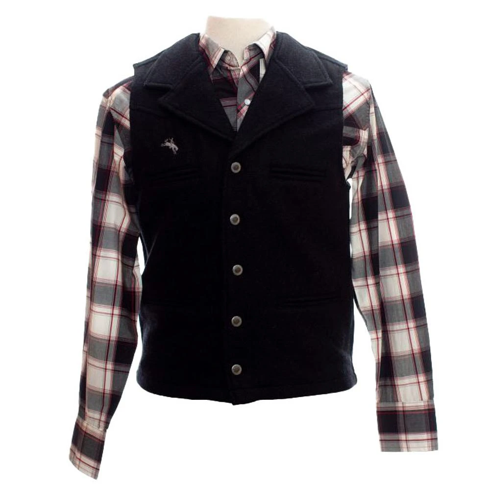 Wyoming Traders Mens Black Buckaroo Vest 3 Wyoming Traders Mens Black Buckaroo Vest